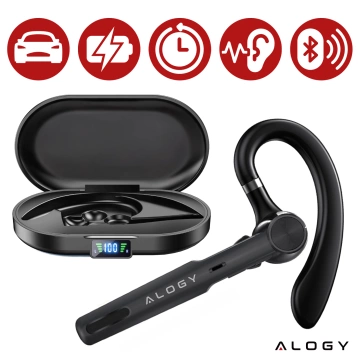 Wireless headset for Bluetooth 4.0 calls car headset with display V8 Black