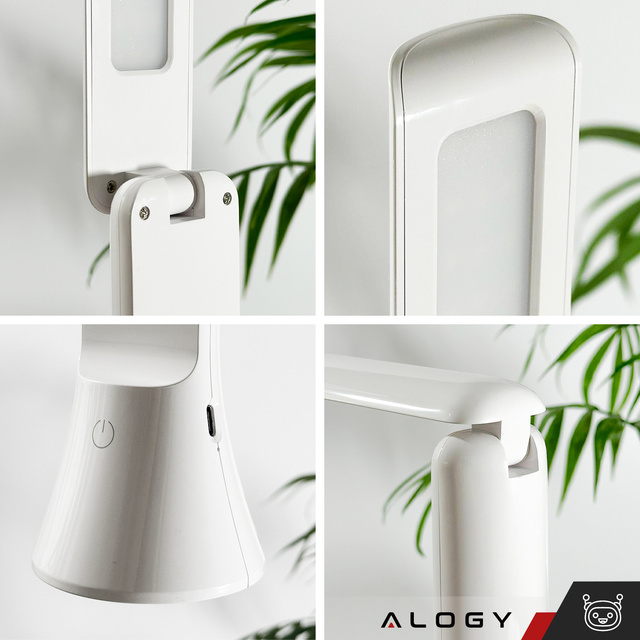 Alogy Weiß 2-in-1-LED-Schreibtisch-Nachtlampe, Taschenlampe, kabellose Touch-Lampe, 3 Modi, Lichtanpassung