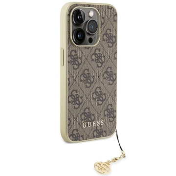 Etui Guess GUHCP15XGF4GBR pro iPhone 15 Pro Max 6,7" brązowý/hnědý pevný obal 4G Charms Collection