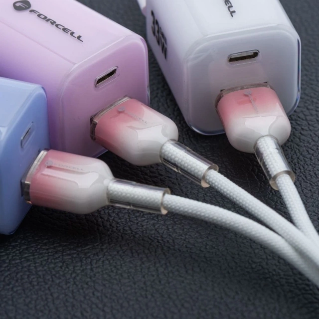 Kabel USB-A – USB-C 66W Forcell F-Energy Gradient 1 m C352 biały