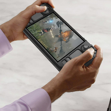 Броньований силіконовий захисний чохол PGTECH TPU Case для Steam Deck Black Glass Console