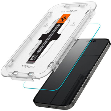 2x Tempered glass for iPhone 15 Pro Spigen Glas.TR "EZ FIT" Clear