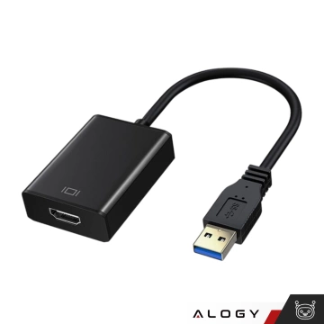 Адаптер USB 3.0 на HDMI Alogy, конвертер-концентратор Full HD 1080P 60HZ Чорний