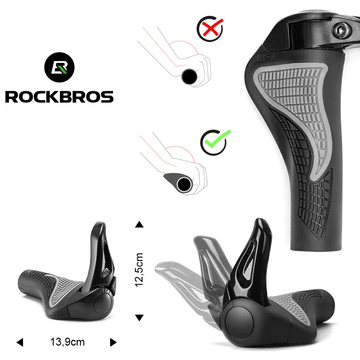 Велосипедні ручки RockBros BT1008B Handlebar Grips Чорні гумові ручки з рогами