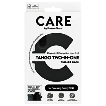 Case for Samsung Galaxy S24 CARE by PanzerGlass Feature Tango Wallet 2in1 Black