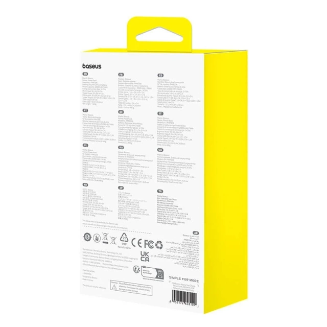 Powerbank Baseus Airpow 20000mAh 20W Fioletowy