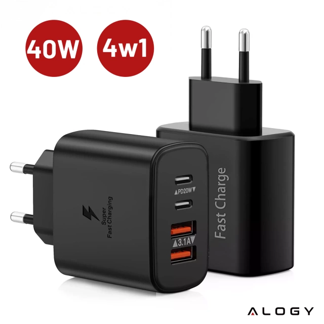 HUB-Splitter Alogy-Adapter für Computer-Laptop mit USB-C auf 3x USB-A 2.0 1x USB-A 3.0 Grau