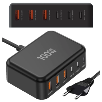 HUB-Splitter Alogy-Adapter für Computer-Laptop mit USB-C auf 3x USB-A 2.0 1x USB-A 3.0 Grau
