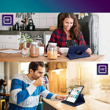 Hülle für Samsung Galaxy Tab A9 Plus 2023 11" (X210/X215/X216) Drehbares Cover Tablet Flip Cover Case Alogy Marineblaues Glas