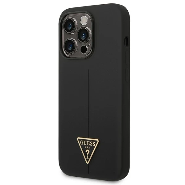 Etui Guess GUHCP14XSLTGK iPhone 14 Pro Max 6,7" černý/černý pevný obal silikonový trojúhelník