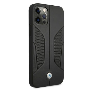 Etui BMW BMHCP12MRSCSK do Apple iPhone 12/12 Pro 6,1" pevné pouzdro kožené perforované strany