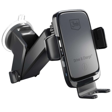 Uchwyt samochodowy na telefon 3mk Drive&Charge z ładowarką indukcyjną na szybę kokpit