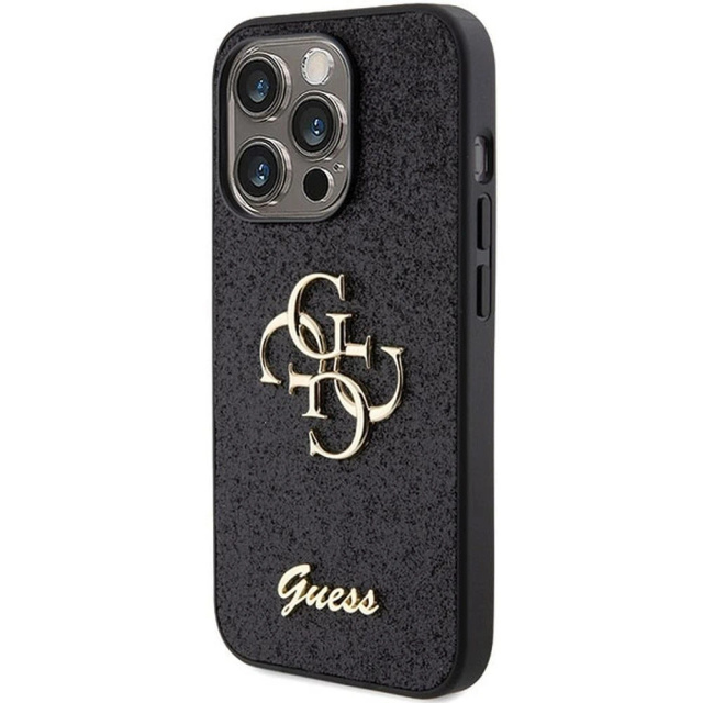 Original GUESS Hardcase GUHCP15LHG4SGK Case for iPhone 15 PRO (Fixed Glitter Big 4G / black)