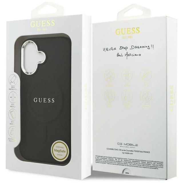 Etui Guess Classic Logo MagSafe na iPhone 17 - Czarny