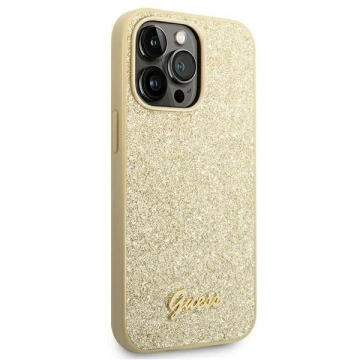 Etui Guess GUHCP14LHGGSHD für Apple iPhone 14 Pro 6,1" Złoty/Gold Hard Case Glitter Script