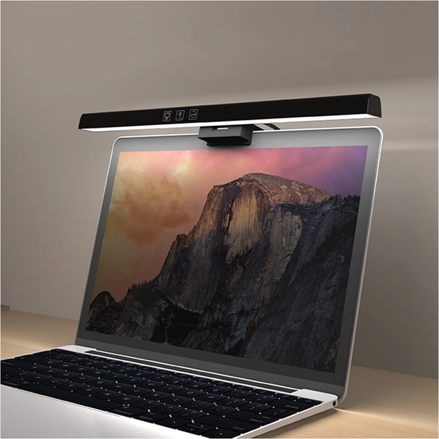 Lampe, LED-Schreibtischlampe über dem Monitor, Computer, LCD-Bildschirm, verstellbarer schwarzer Streifen