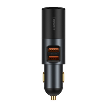 Baseus Share Together Fast car charger with cigarette lighter socket, 2x USB, 120W (gray)