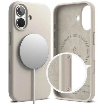 Etui do iPhone 17 Ringke Silicone Magnetic MagSafe Beżowe