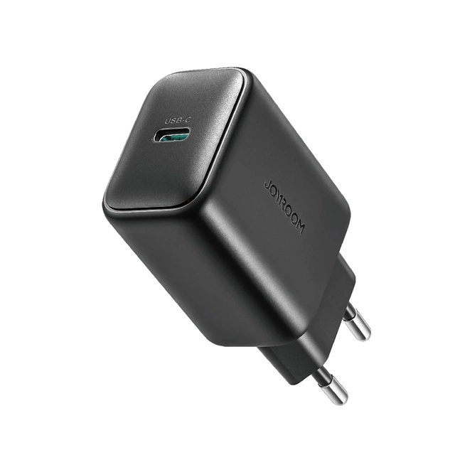 Мережевий зарядний пристрій Joyroom USB-C 25 Вт SFC / PPS / PD - чорний кабель USB-C / USB-C 1 м