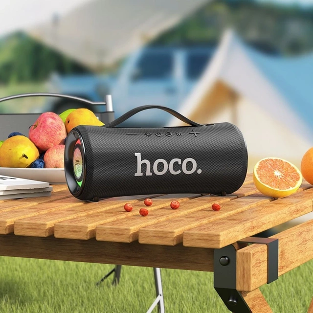 HOCO HA10 Bluetooth reproduktor 2x20W černý RGB přenosný