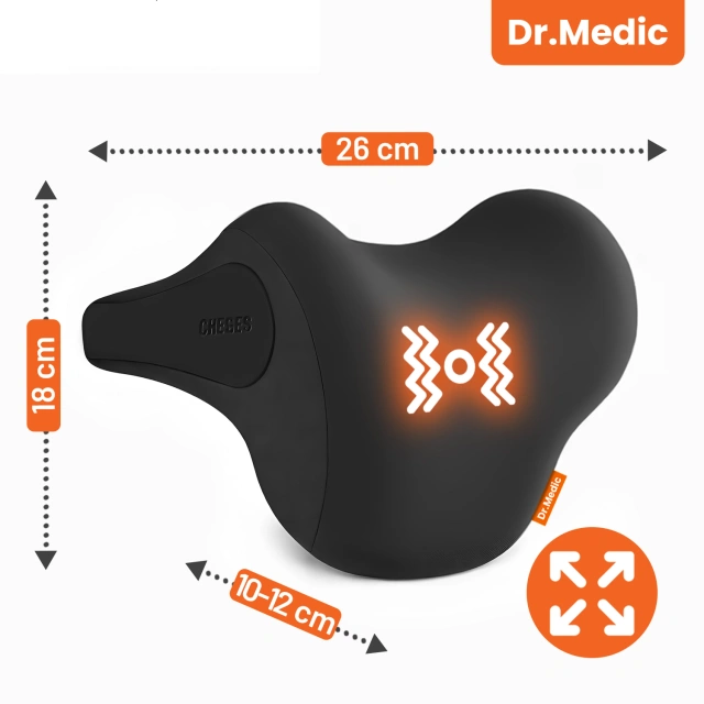Massagekissen für die Auto-Kopfstütze – ergonomische Unterstützung für Kopf, Nacken und Nacken, elektrisches Vibrationsmassagegerät für Fahrer und Beifahrer – Dr.Medic RelaxDrive™