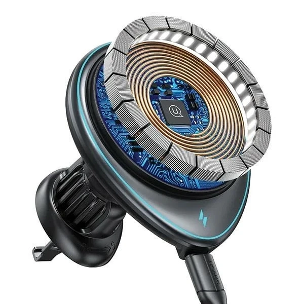 Uchwyt Indukcyjny 15W USAMS US-CD222 do Kratki Wentylacyjnej Czarny