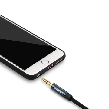 Uhlový kábel UGREEN AUX 2 x mini jack 3,5 mm 1,5 m modrý (AV112)