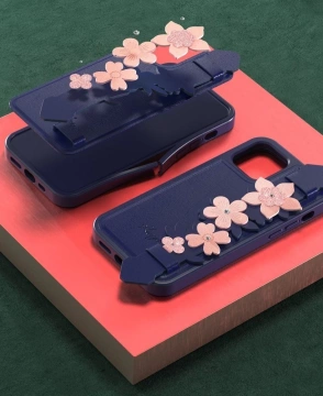Gelové pouzdro Kingxbar Sweet Series zdobené originálními krystaly Swarovski se stojánkem iPhone 12 Pro Max zelené