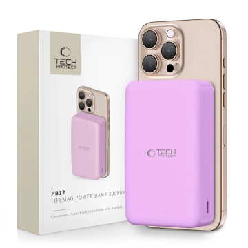 Зовнішній акумулятор Tech-Protect PB12 LifeMag 20000mAh MagSafe Lilac 15W