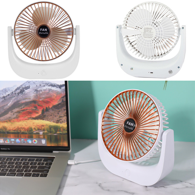 Stolný ventilátor Bezdrôtový ventilátor Stojaca prenosná nabíjateľná batéria Tichý VENTILÁTOR Biely
