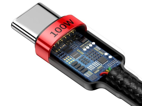 Кабель 2m Baseus Cafule USB-C Quick Charge 3.0 PD 2.0 100W 5A Червоний
