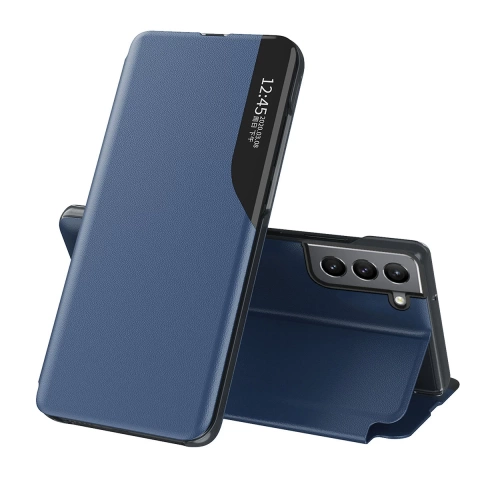 Eco Leather View Case elegant flip case with stand function for Samsung Galaxy S22 (S22 Plus) blue