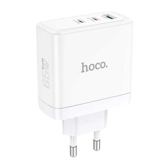 HOCO 2 x Type C USB A QC PD 65W GaN Wall Charger White