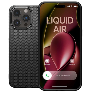 Puzdro na iPhone 15 Pro Max Spigen Liquid Air Case, puzdro, ochranná zadná strana, matné čierne sklo