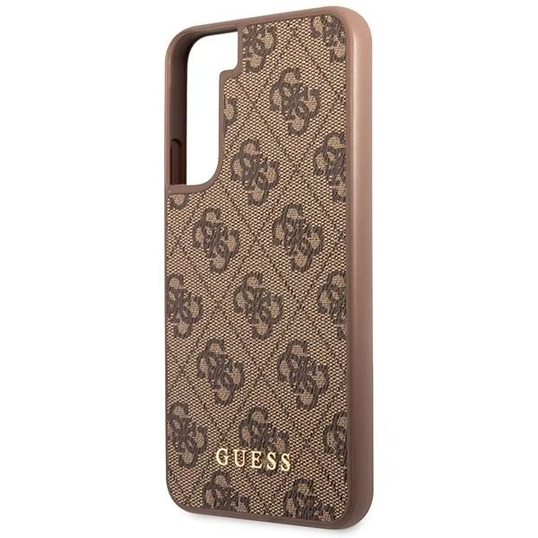 Etui Guess GUHCS23SG4GFBR do Samsung Galaxy S23 S911 brązowy/brown hard case 4G Metal Gold Logo