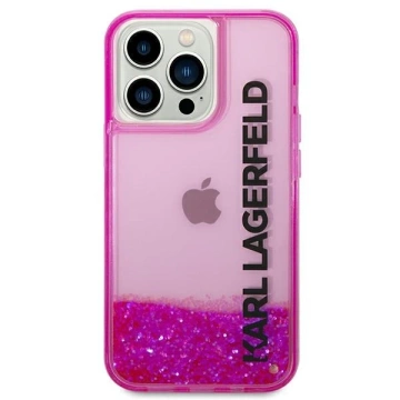 Karl Lagerfeld KLHCP14XLCKVF case for iPhone 14 Pro Max 6.7" hard case Liquid Glitter Elong pink/pink