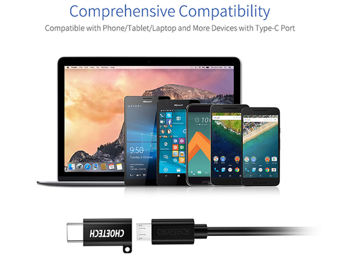 Adaptér Choetech micro usb - usb-c typ c čierny