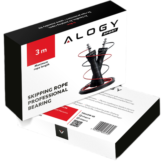 Adjustable boxing rope Crossfit Fitness Alogy Sport with replaceable links 300cm bearings comfortable Black