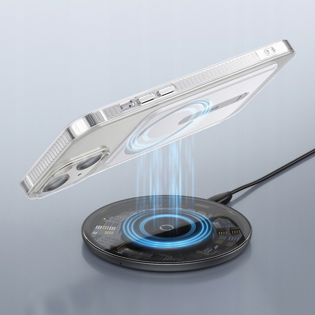 Etui do iPhone 13 do MagSafe Baseus Crystal Magnetic z podstawką Przezroczyste