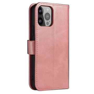 Magnet Case elegantní kryt pouzdra s chlopní a funkcí stojánku iPhone 14 Plus růžový