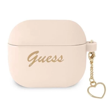 Чохол Guess GUA3LSCHSP AirPods 3 różowy/рожевий Silicone Charm Collection