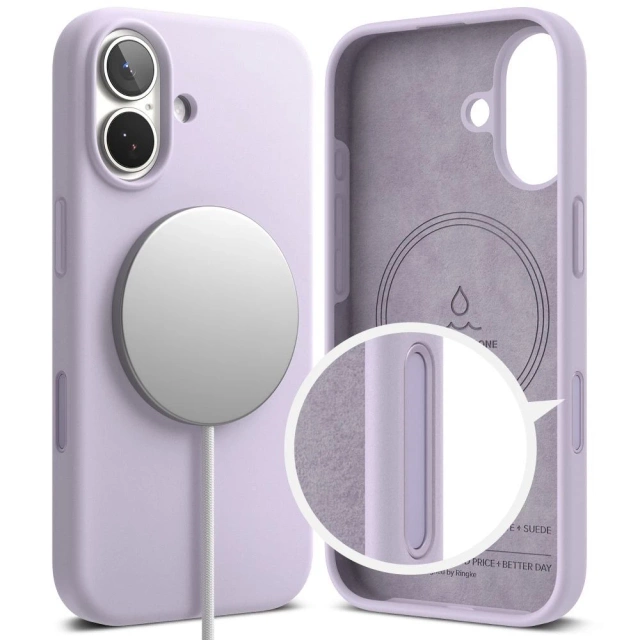 Etui do iPhone 17 Ringke Silicone Magnetic MagSafe Light Purple