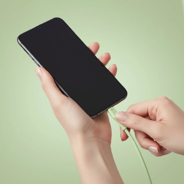 Kabel USB-C – USB-C 100W Forcell F-Energy Silicone 1 m C347 zielony