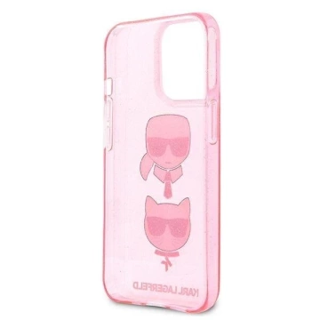 Karl Lagerfeld KLHCP13LKCTUGLP iPhone 13 Pro / 13 6.1" pink/pink hardcase Glitter Karl`s