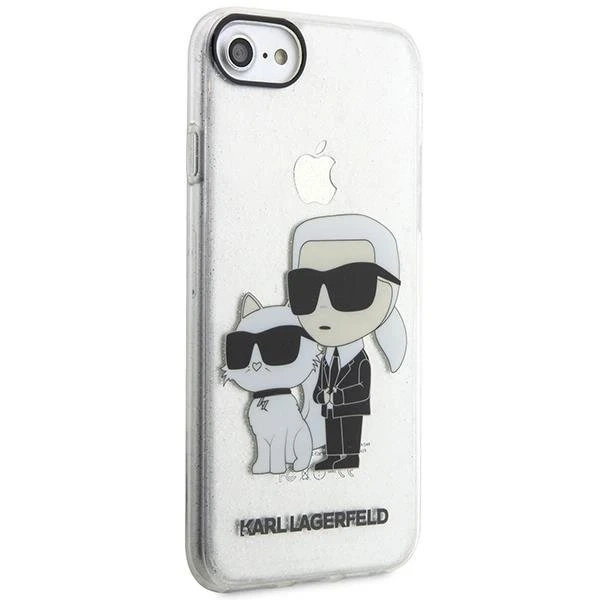 Etui na telefon Karl Lagerfeld do iPhone 7/8/SE 2020/2022 transparent hardcase Gliter Karl