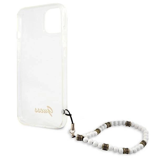 Guess GUHCP13SKPSWH iPhone 13 mini 5,4" Transparentné pevné puzdro White Pearl