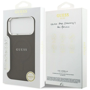 Etui Guess Classic Logo MagSafe na iPhone 17 Pro - Brązowe