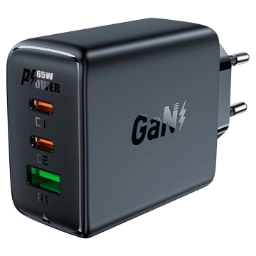 Acefast Fast GaN 65W 2xUSB-C/USB-A PPS PD QC4 Weißes Ladegerät