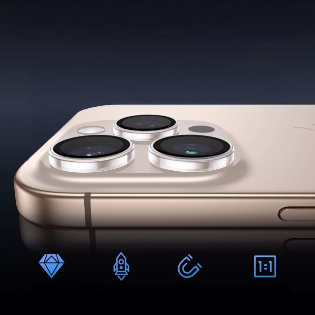 Hybridní ochranné sklo na fotoaparát pro Apple iPhone 16 Pro Max Lens Protector 3mk Sada 4 kusů