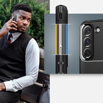 Puzdro pre Samsung Galaxy S22 puzdro Spigen Rugged Armor Matte Black